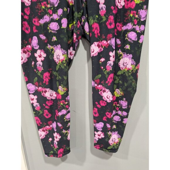 Old Navy Active Black Floral Leggings Powersoft High Rise Go-Dry Size XXL - Picture 4 of 14